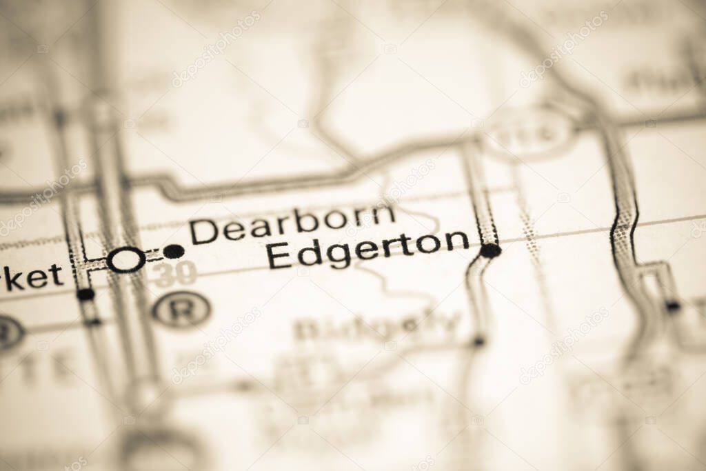 Edgerton. Missouri. USA on a geography map
