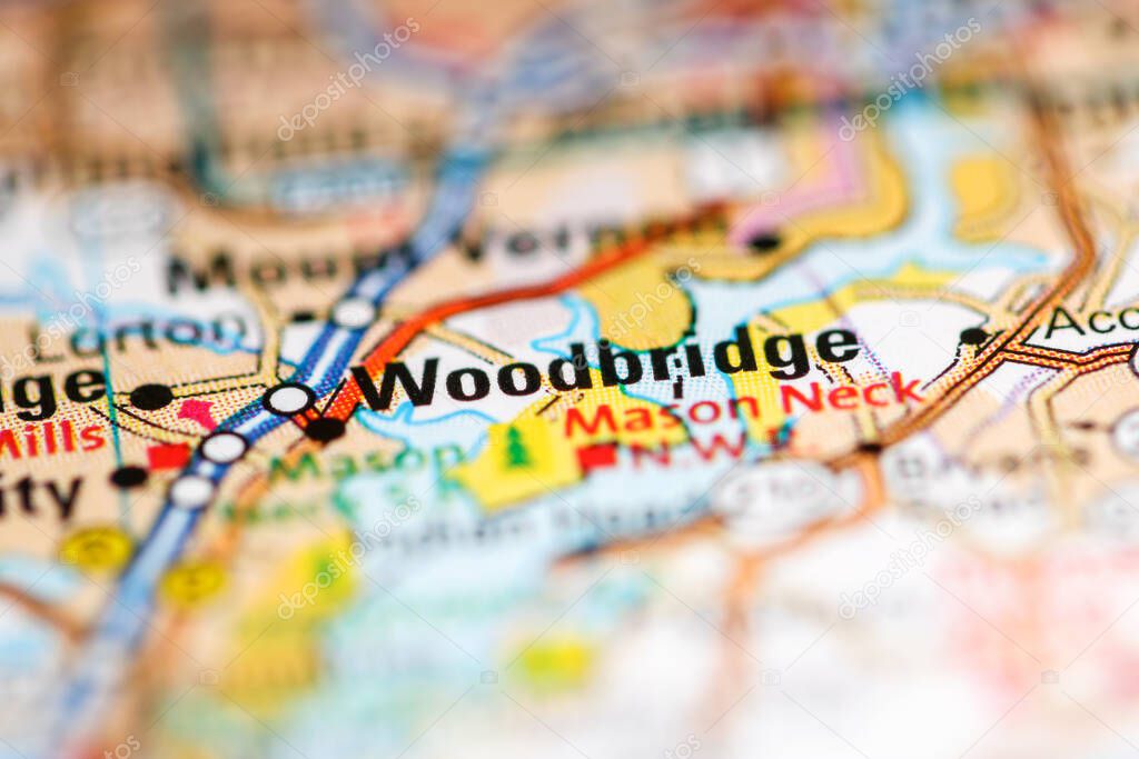 Woodbridge. Maryland. USA on a geography map