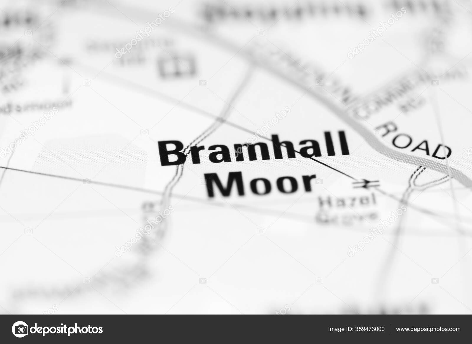 Bramhall Moor Mapa Geográfico Del Reino Unido fotografía de stock