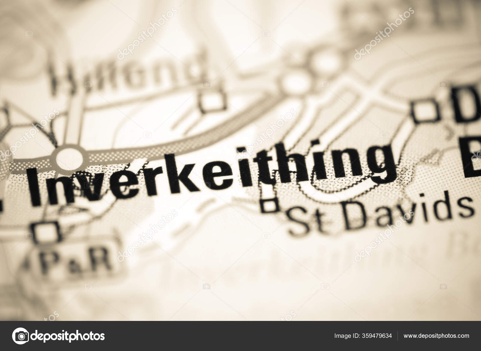 Inverkeithing Geographical Map Stock Photo by ©aliceinwonderland2020