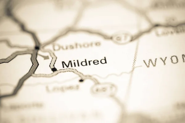 Мілдред Пенсильванія Сша Географічній Карті — стокове фото