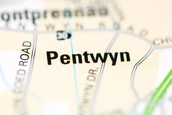 英国の地理地図上のPentwyn — ストック写真