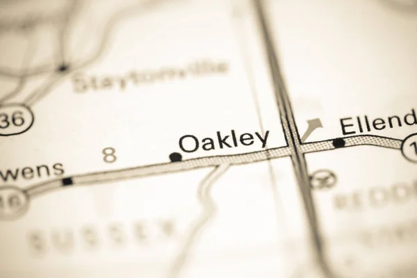 Oakley. Delaware. USA on a geography map