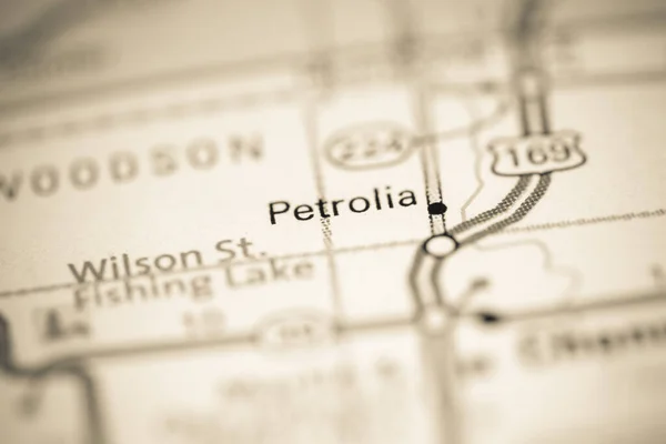 ペトロリア カンザスだ 地理地図上のアメリカ — ストック写真