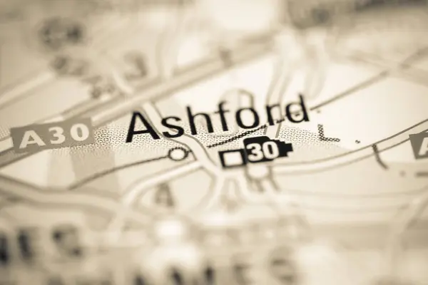アシュフォード 地理地図上のイギリス — ストック写真