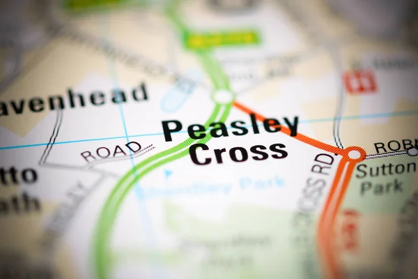 Peasley Cross Mapa Geográfico Reino Unido — Fotografia de Stock