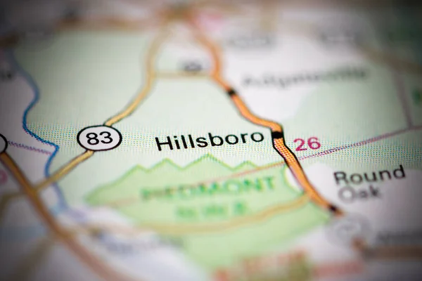 Hillsboro Georgia Eua Sobre Mapa Geografia — Fotografia de Stock