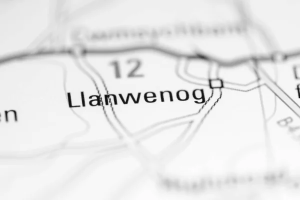 Llanwenog 地理地図上のイギリス — ストック写真