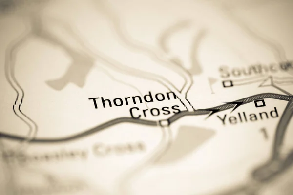 Thorndon Cross Zjednoczone Królestwo Mapie Geograficznej — Zdjęcie stockowe