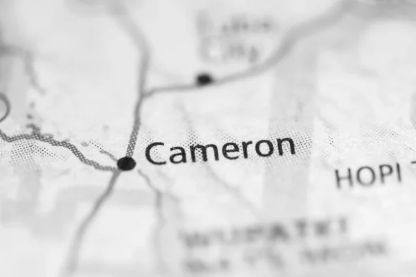 Cameron Sobre Mapa Geográfico Dos Eua — Fotografia de Stock