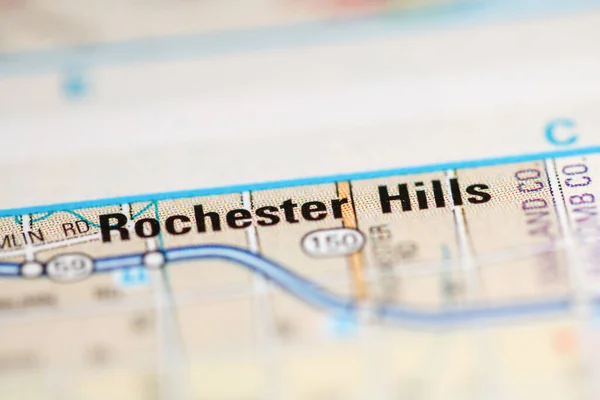 Rochester Hills Mapě Spojených Států Amerických — Stock fotografie