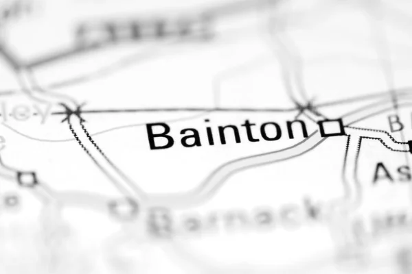Bainton Sobre Mapa Geográfico Reino Unido — Fotografia de Stock