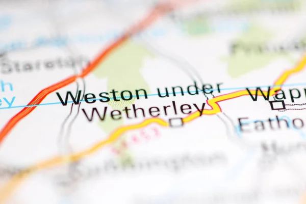 Weston Sotto Wetherley Regno Unito Una Mappa — Foto Stock