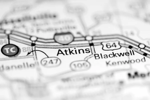 Άτκινς Αρκάνσας Ηπα Χάρτη Γεωγραφίας — Φωτογραφία Αρχείου