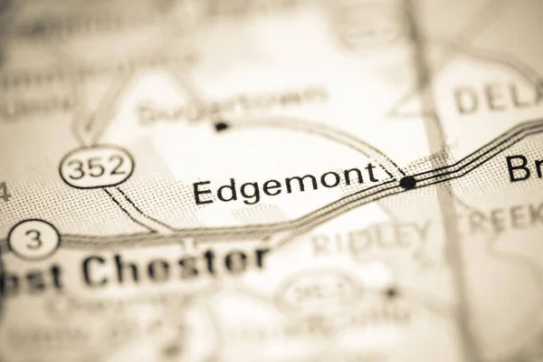 Het Edgemont Pennsylvania Usa Een Aardrijkskundekaart — Stockfoto