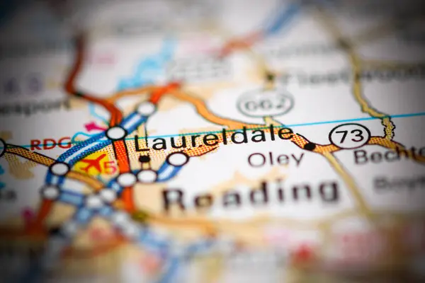 Laureldale Pennsylvania Eeuu Mapa Geográfico — Foto de Stock