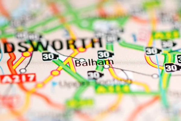 Balham Reino Unido Mapa Geográfico — Foto de Stock