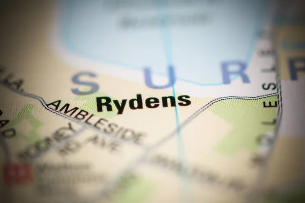 联合王国地图上的Rydens — 图库照片