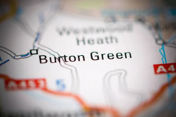 Бертон Грін Велика Британія Географічній Карті — стокове фото
