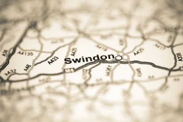 Swindon Zjednoczone Królestwo Mapie Geograficznej — Zdjęcie stockowe