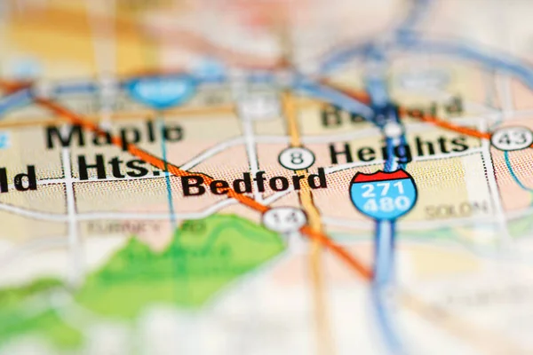 Bedford Auf Einer Karte Der Vereinigten Staaten Von Amerika — Stockfoto