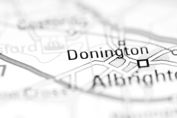 イギリスの地理地図上のドニントン — ストック写真