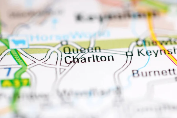 Ratu Charlton Britania Raya Pada Peta Geografi — Stok Foto