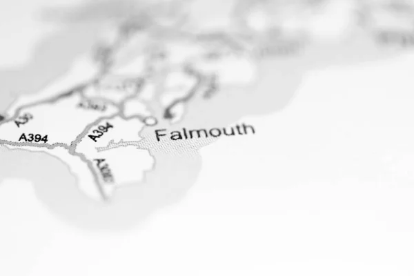 Falmouth Reino Unido Sobre Mapa Geografia — Fotografia de Stock