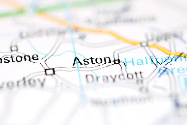イギリスの地理地図上のアストン — ストック写真
