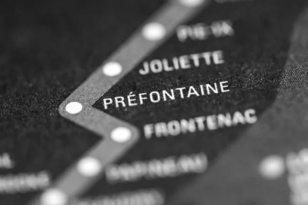 Prefontaine Montreal Metro Map — Stock Photo, Image