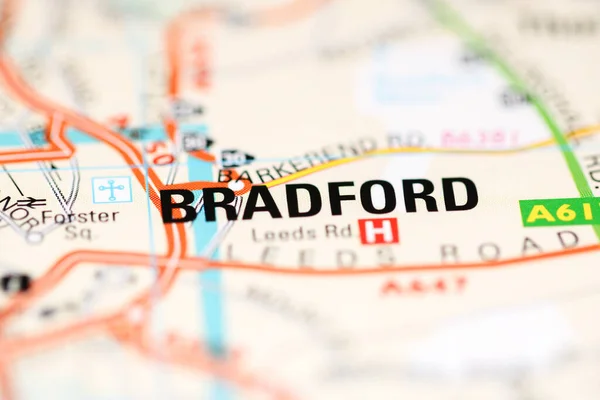 Брэдфорд Географической Карте Великобритании — стоковое фото