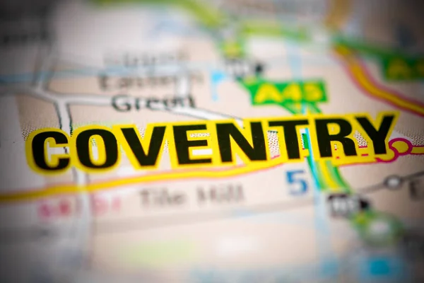 Coventry Reino Unido Sobre Mapa Geografia — Fotografia de Stock