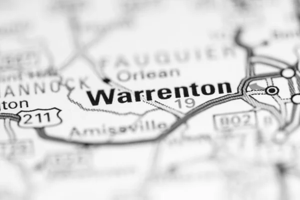 Warrenton Virginia Usa Een Aardrijkskundekaart — Stockfoto