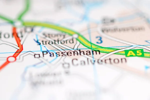 Passenham Verenigd Koninkrijk Aardrijkskundekaart — Stockfoto