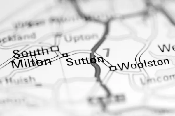 Саттон Велика Британія Географічній Карті — стокове фото