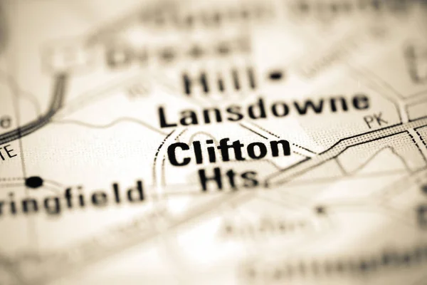 Clifton Heights Sur Une Carte Géographique Des États Unis — Photo