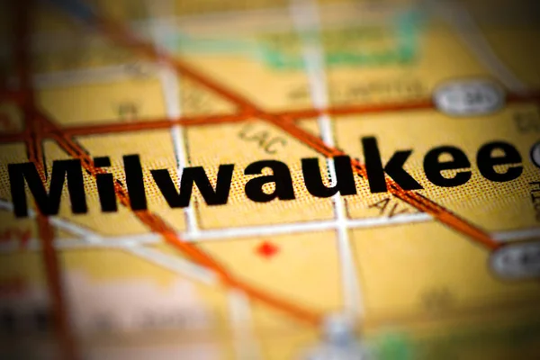Milwaukee Mapa Geográfico Dos Eua — Fotografia de Stock