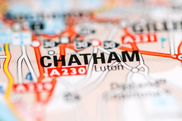 Chatham Reino Unido Sobre Mapa Geografia — Fotografia de Stock