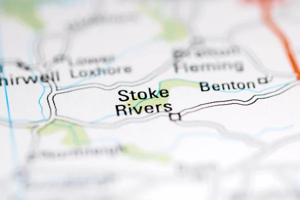 Stoke Rivers Zjednoczone Królestwo Mapie Geograficznej — Zdjęcie stockowe