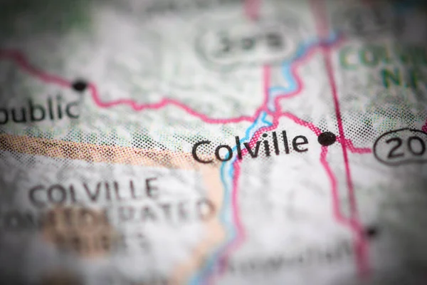 Colville Mapa Geográfico Estados Unidos —  Fotos de Stock