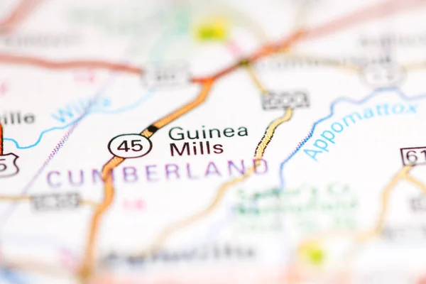 Гвинея Миллс Вирджиния Сша Географической Карте — стоковое фото