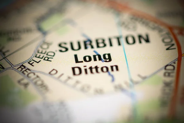 Long Ditton Χάρτη Του Ηνωμένου Βασιλείου — Φωτογραφία Αρχείου