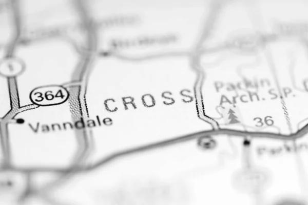クロス アーカンソーだ 地理地図上のアメリカ — ストック写真