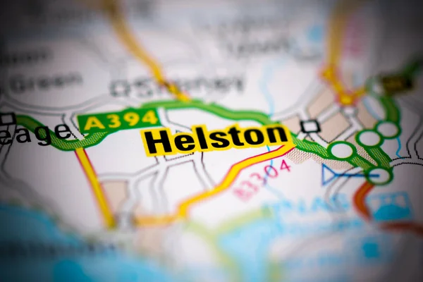 ヘルストン 地理地図上のイギリス — ストック写真
