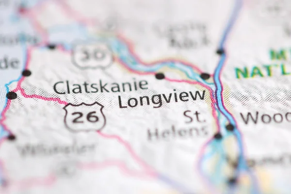 Longview Γεωγραφικό Χάρτη Των Ηπα — Φωτογραφία Αρχείου