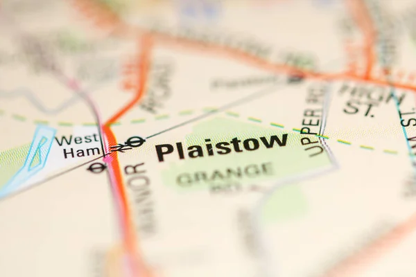 Plaistow Sur Une Carte Royaume Uni — Photo