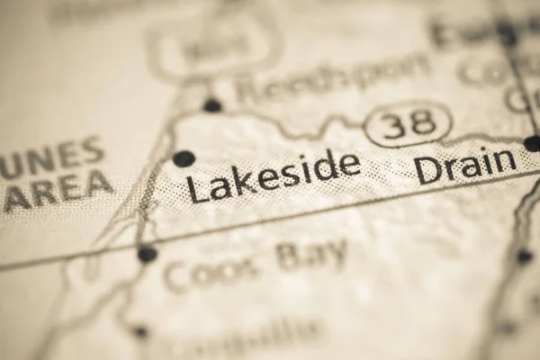 Lakeside Mapa Geográfico Dos Eua — Fotografia de Stock