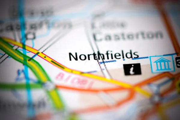 英国の地理地図上のノースフィールド — ストック写真