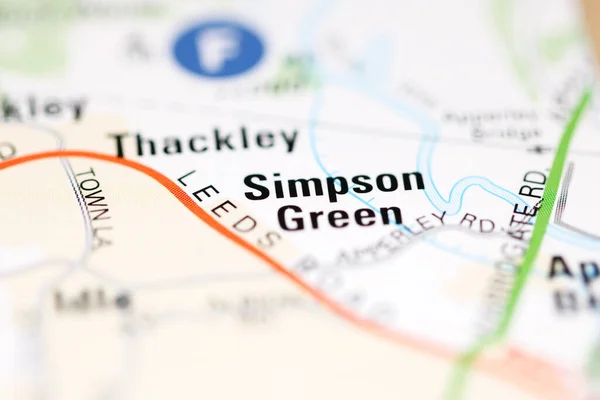 Simpson Green on a geographical map of UK