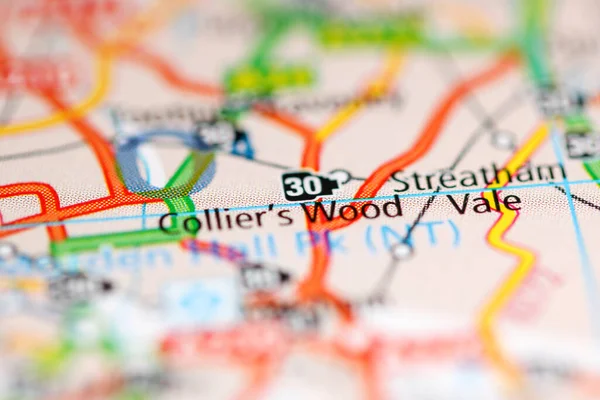 Collier Wood Reino Unido Mapa Geográfico — Foto de Stock